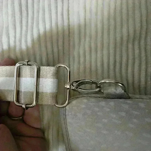 Prene Love Neoprene silver Fawn print w middle stripes satchel tote - Picture 4 of 16